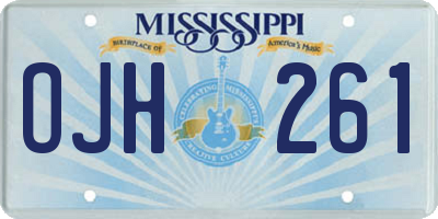 MS license plate OJH261