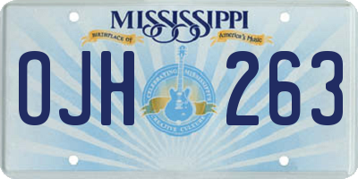 MS license plate OJH263