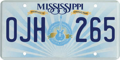 MS license plate OJH265