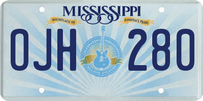 MS license plate OJH280