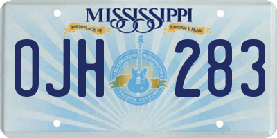 MS license plate OJH283