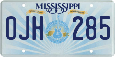 MS license plate OJH285