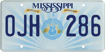 MS license plate OJH286