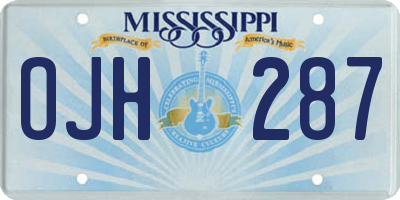 MS license plate OJH287