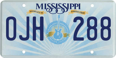 MS license plate OJH288