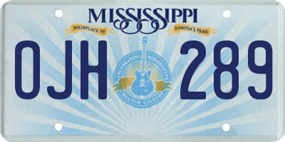 MS license plate OJH289
