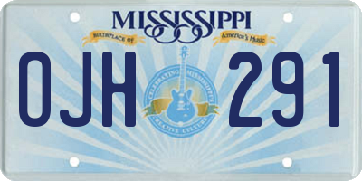 MS license plate OJH291