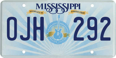 MS license plate OJH292
