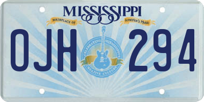 MS license plate OJH294