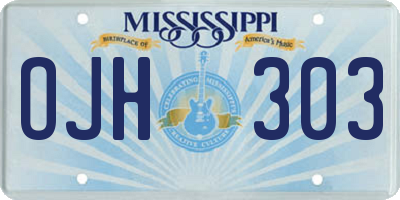 MS license plate OJH303