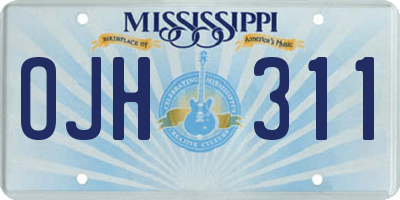 MS license plate OJH311