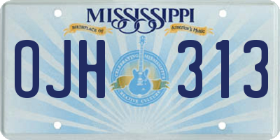 MS license plate OJH313