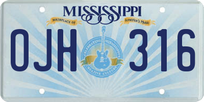 MS license plate OJH316