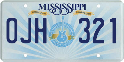 MS license plate OJH321