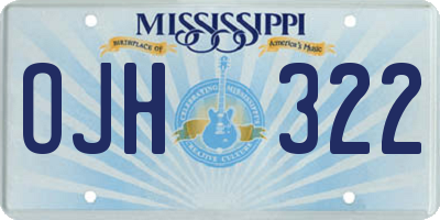MS license plate OJH322