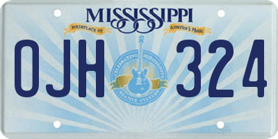 MS license plate OJH324