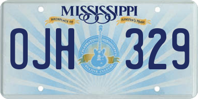 MS license plate OJH329