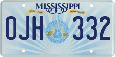 MS license plate OJH332