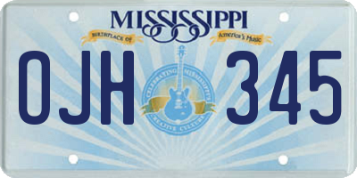 MS license plate OJH345