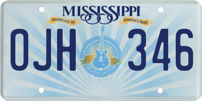 MS license plate OJH346