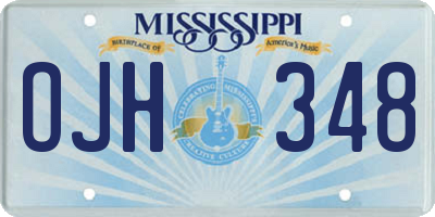 MS license plate OJH348