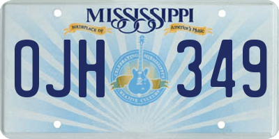 MS license plate OJH349