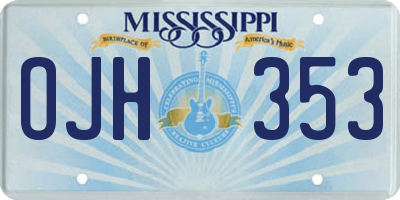 MS license plate OJH353