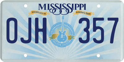 MS license plate OJH357