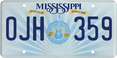 MS license plate OJH359
