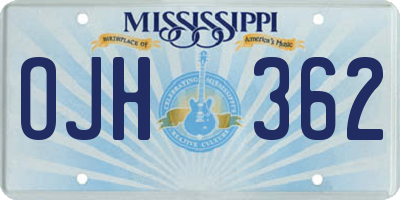MS license plate OJH362