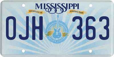MS license plate OJH363