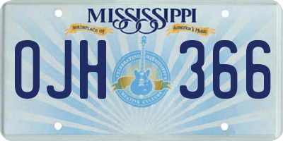 MS license plate OJH366