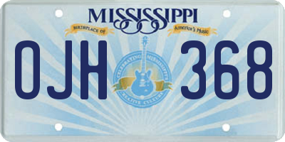 MS license plate OJH368