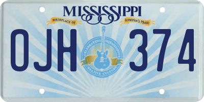 MS license plate OJH374
