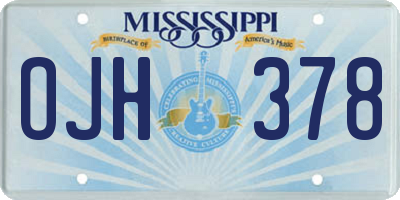 MS license plate OJH378