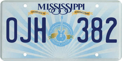MS license plate OJH382