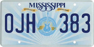 MS license plate OJH383