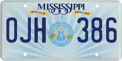 MS license plate OJH386