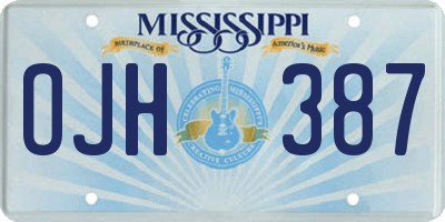 MS license plate OJH387