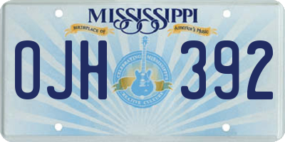 MS license plate OJH392