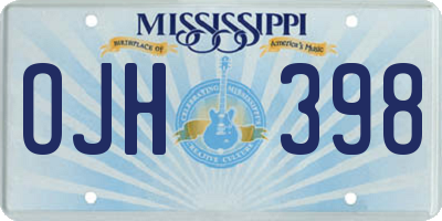 MS license plate OJH398