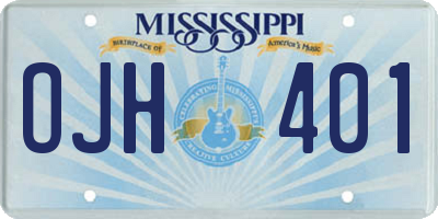 MS license plate OJH401