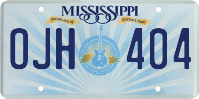 MS license plate OJH404