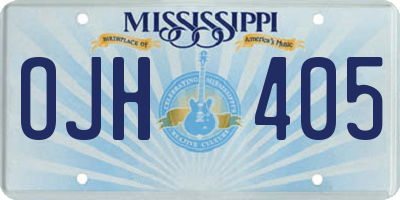 MS license plate OJH405