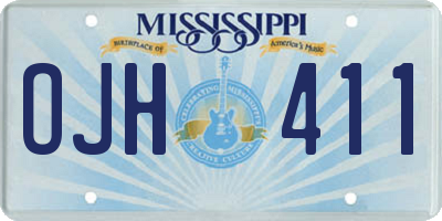 MS license plate OJH411