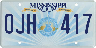 MS license plate OJH417