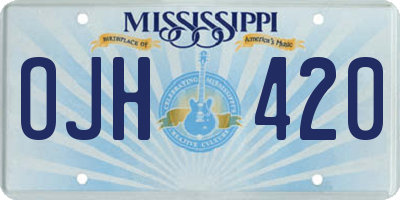 MS license plate OJH420