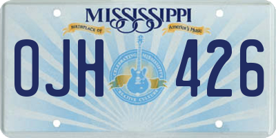 MS license plate OJH426