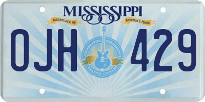 MS license plate OJH429