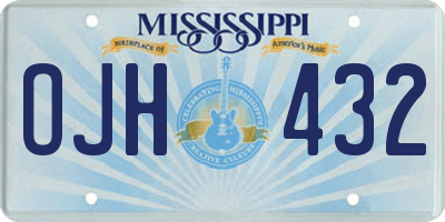 MS license plate OJH432